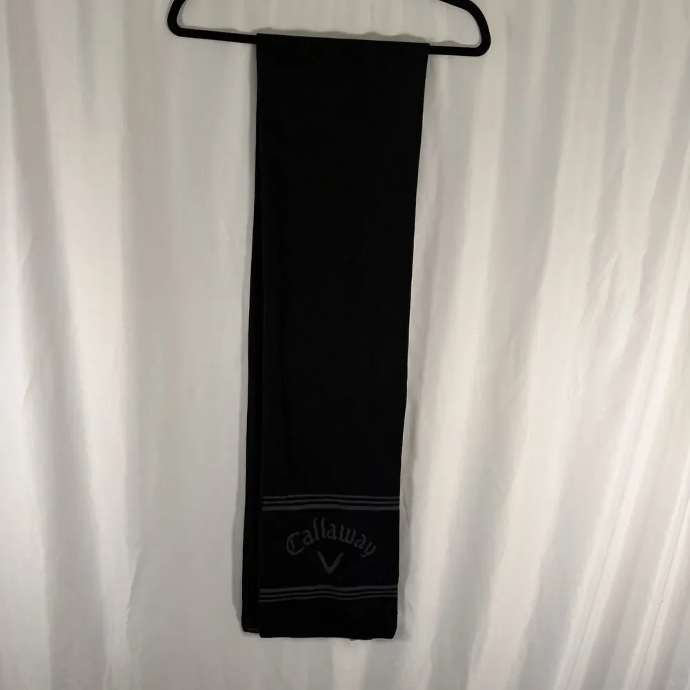New Callaway Scarf Black Grey Knit Winter Golfing